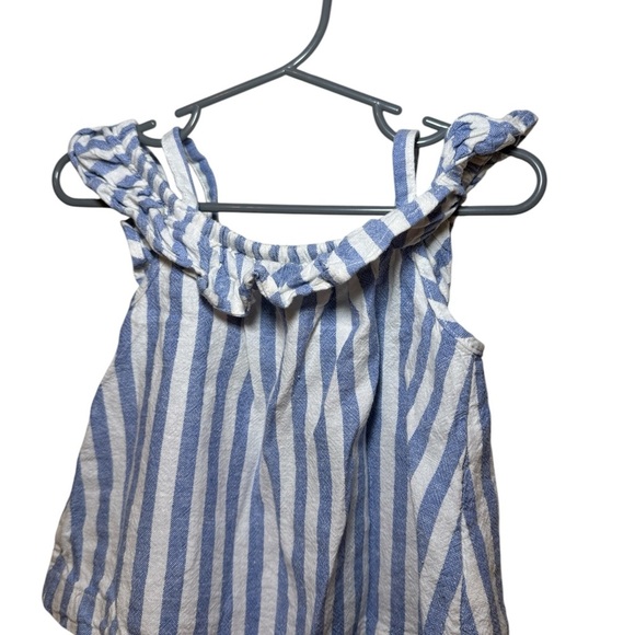 GAP Baby Girl Two Piece Set Blue and White Striped Tank and Short Size 2T - Picture 6 of 9